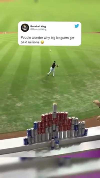 The fans challenged this outfielder and he delivered