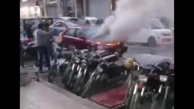 To extinguish a car fire