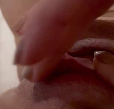 Rubbing my clit - close up view