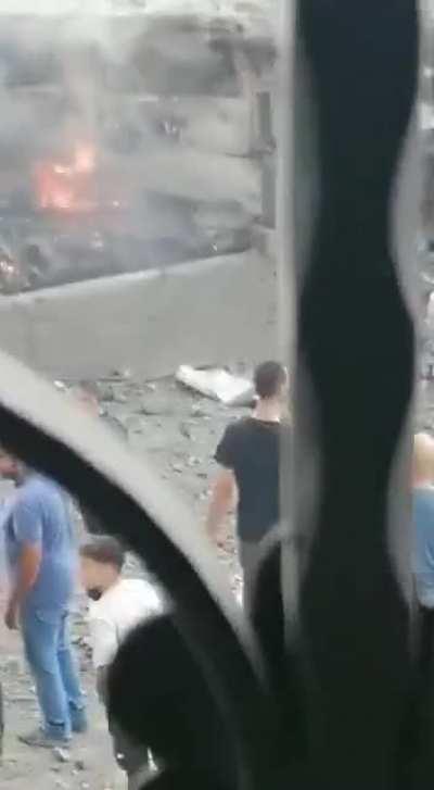 A new video from the huge blast site in southern Lebanon