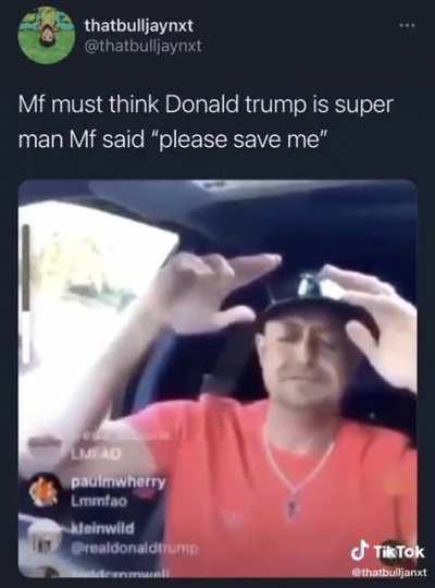 Qanon dumbfuck prays to his orange messiah: &quot;sAvE mE dOnAlD tRuMp!&quot;