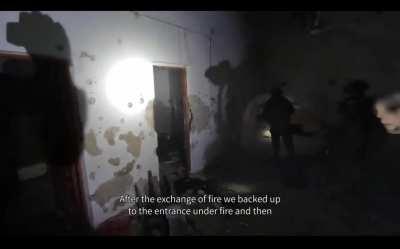 troops of the Combat Engineering Corps’ elite Yahalom unit battling Hamas operatives at a home in northern Gaza’s Jabaliya. (English translation)