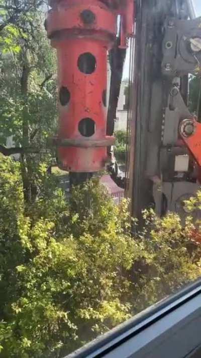 The video I recorded this morning looks like it could be from Jurassic Park but with construction vehicles instead of dinosaurs [OC]