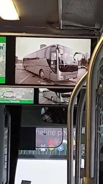 Public bus shows pictures of more busses