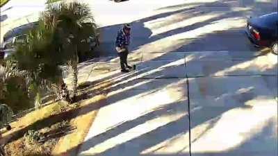 Woman unloads explosive feces in driveway