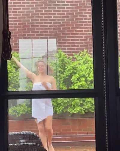 Katherine Langford **Dancing in a towel** Instagram Post 05/14/23