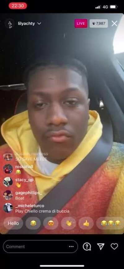 Yachty listening to X on IG Live