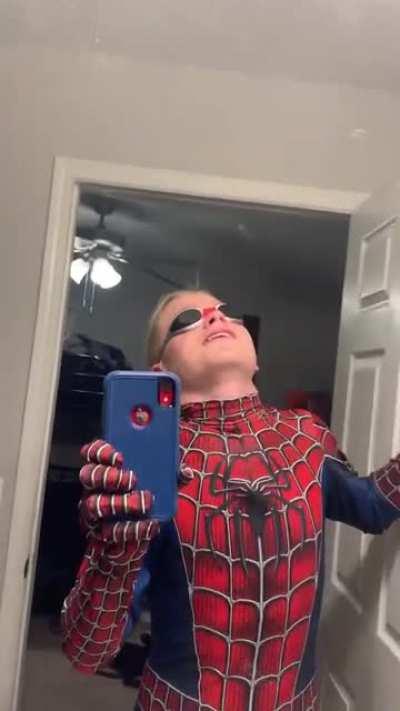 I got a spider man costume and had to made this masterpiece