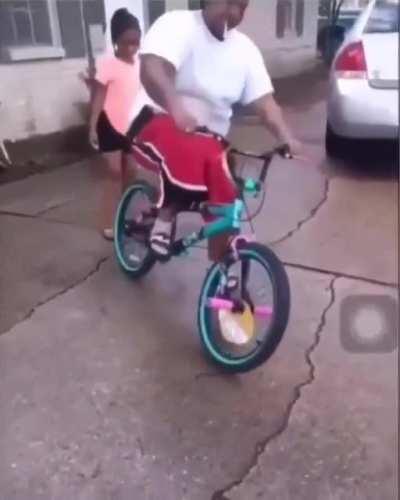 HMF while I try riding my kids bike