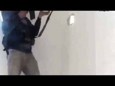 Fsa sniper barely gets missed by sniper bullet 2013 syria