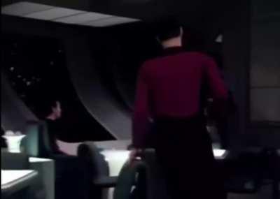 Riker sits down