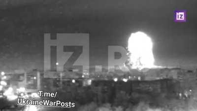 Russian forces blowing up the Antonivsky Bridge at 5:56 AM on 11/11/22 as they completed their retreat from Kherson