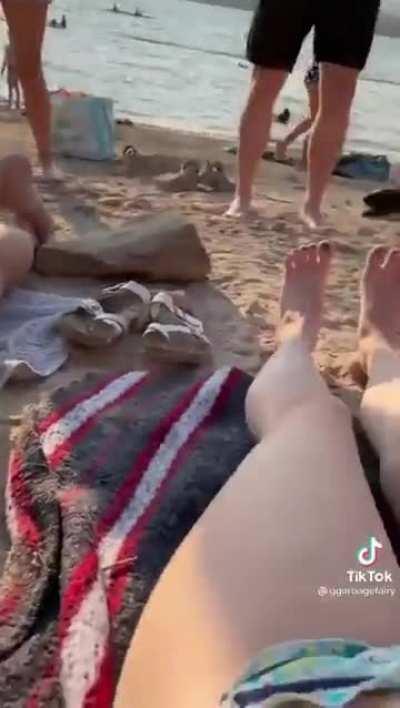 Guy harasses a group of girls for wearing bikinis at the beach