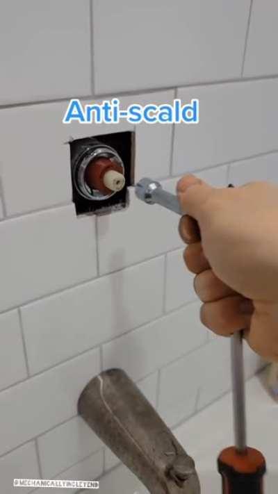 how to set the temperature on your faucet by adjusting the anti scald device