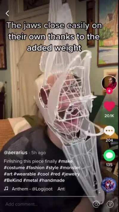 This wire mechanical mask made by aerarius (tick tock)