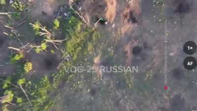 VOG-25 drone group targeting Ukrainian infantry positions and equipment