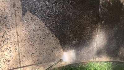 Helping my grandpa with stuff today and he got out the power washer. 40 years of dirt and grime gone in a second!