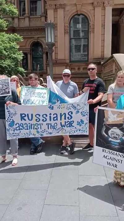 Sydney Australia town hall. Russians against war. free Russian political prisoners