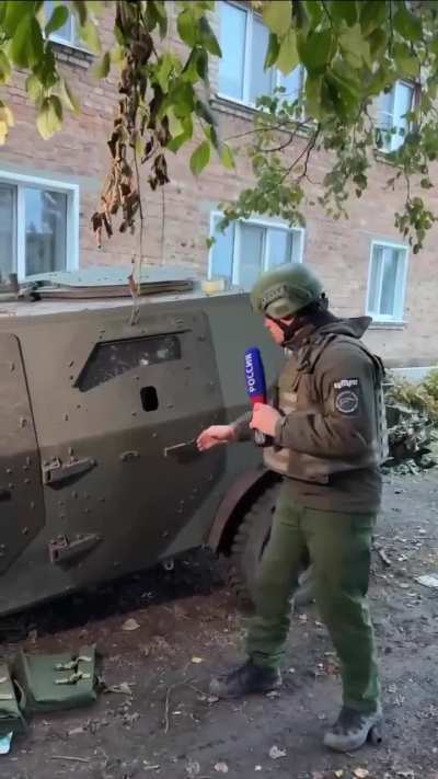 The Russians have again confused Ukrainian equipment with their own and claim the destroyed armored car of the Ukrainian DRG in Glushkovo, Kursk People's Republic, demonstrating on video the destroyed ruZZian 