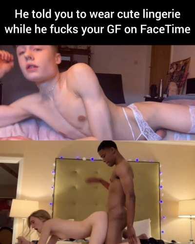 Your friend told you to wear lingerie while he fucks your GF