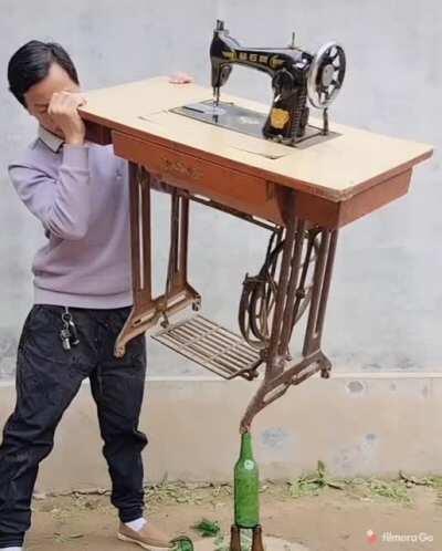 Balancing a sewing table