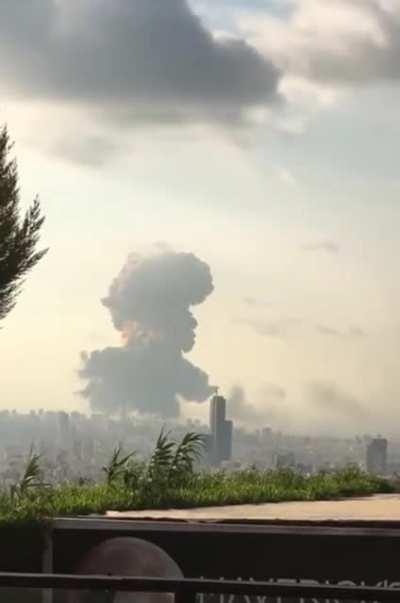 Beirut explosion from far away, don't know if it has already been uploaded