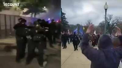 Side by side comparisons of the BLM protests vs Trump siege.