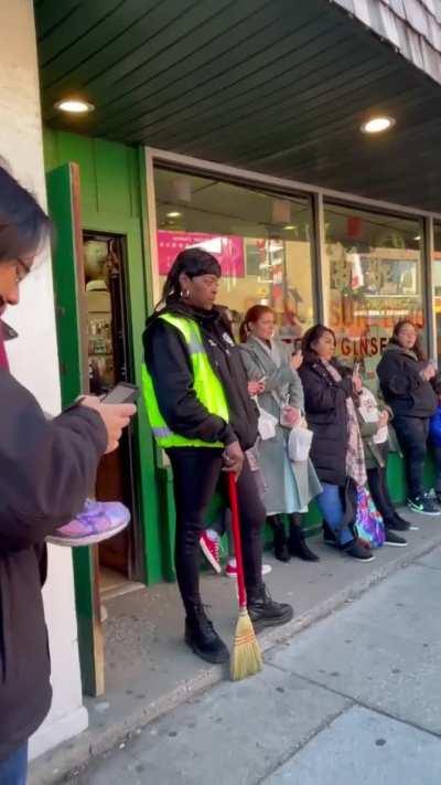 Chicago City Worker power tripping during a Lunar New Year Parade