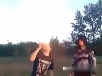 Russian teens entertaining themselves