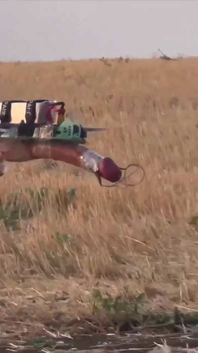 A Ukrainian kamikaze drone with a very... special payload 😆