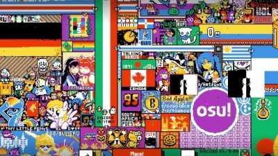 An entire music video was animated in r/place, it took 3 days and thousands of users to finish