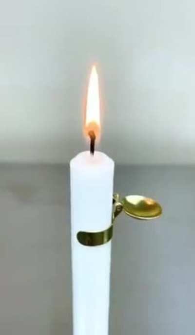 “Candle saver” device that automatically stops a candle from burning itself down