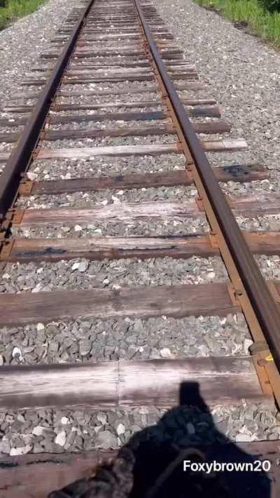 Sucking Dick on the train tracks