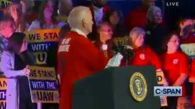 Protestor interrupts Biden and demands ceasefire in Gaza.