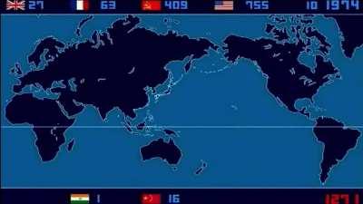 Here’s a time lapse of every nuclear bomb test performed between 1945-1998