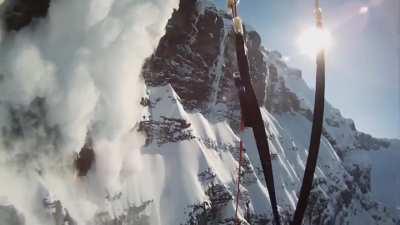 🔥 Skier creates an avalanche on purpose, then proceeds to...