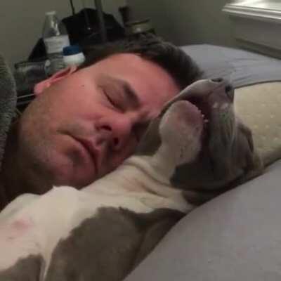 Dog and human who snore together stay together.