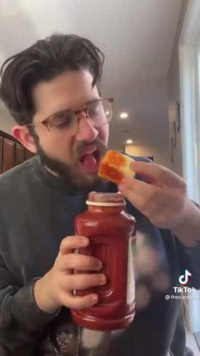 Who eats butter like that? I would have the same reaction as the guy at the end