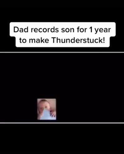 Dad records son for 1 year to make AC/DC Thunderstruck. Oh Wow!