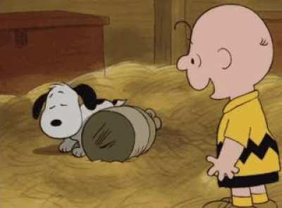 Charlie Brown meets Snoopy. <3