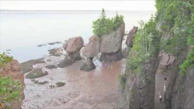 45ft tide at Hopewell Rocks in Nova Scotia