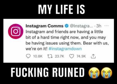 Instagram is down!!! 😱 I repeat Instagram is down!!! 😢😢