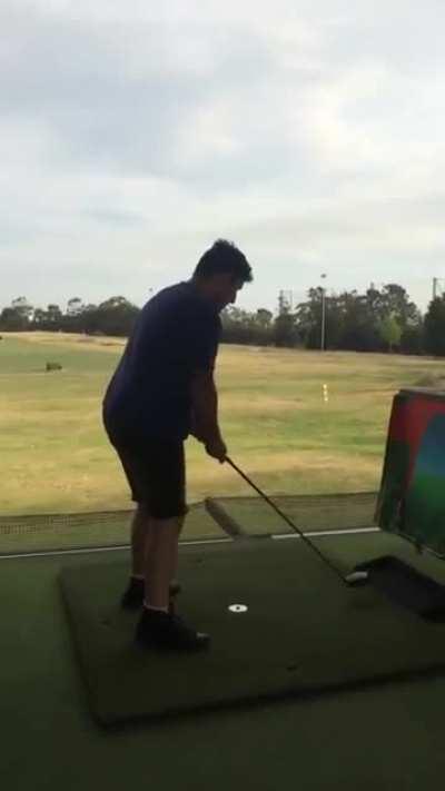 First time swinging a golf club...nearly broke my wrist