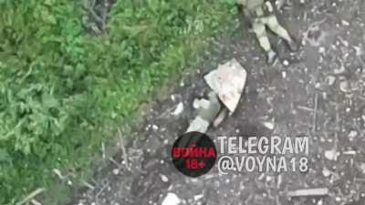 Russian soldier is shot by small arms fire. Pavlivka. Donetsk.