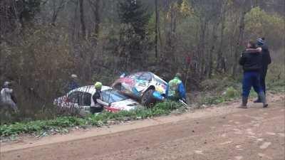 This rally corner claiming car after car