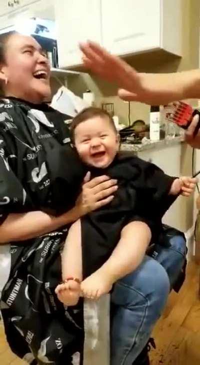 The haircut laugh!