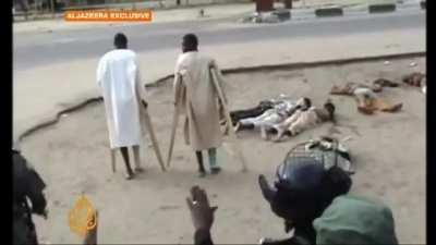 Nigerian security forces executing civilians accused of participating in terrorism