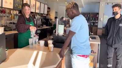 Influencer pretended to jerk off in front of a Starbucks barista for views.