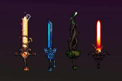 Animated Swords, me, pixelart, 2023