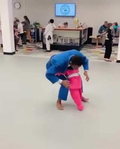 Toddler displaying great technique